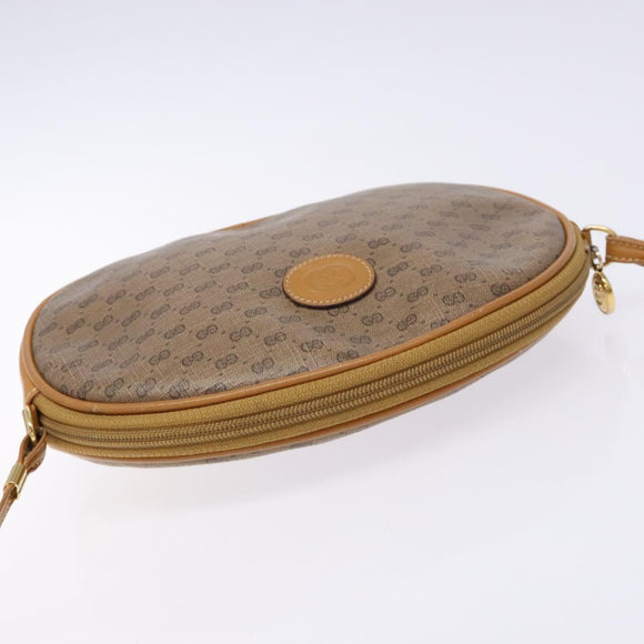 GUCCI Micro GG Supreme Shoulder Bag PVC Beige Gold Auth BA5021