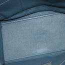 CELINE Trapeze Hand Bag Leather Suede 2way Blue Silver Auth BA5022-11