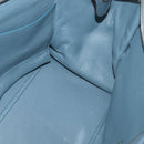 CELINE Trapeze Hand Bag Leather Suede 2way Blue Silver Auth BA5022-22