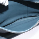 CELINE Trapeze Hand Bag Leather Suede 2way Blue Silver Auth BA5022-25