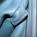 CELINE Trapeze Hand Bag Leather Suede 2way Blue Silver Auth BA5022-12