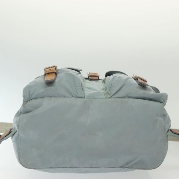 PRADA Backpack Nylon Light Blue Silver Auth BA5026