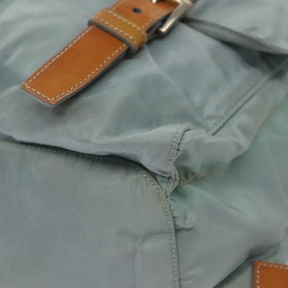 PRADA Backpack Nylon Light Blue Silver Auth BA5026