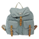 PRADA Backpack Nylon Light Blue Silver Auth BA5026-13