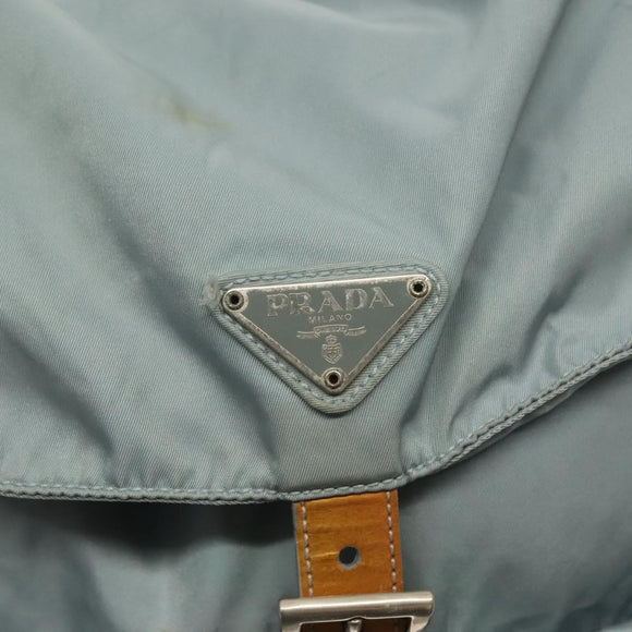 PRADA Backpack Nylon Light Blue Silver Auth BA5026