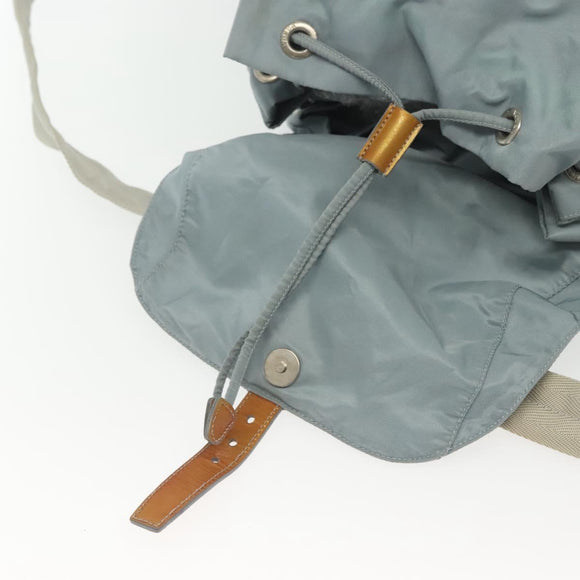 PRADA Backpack Nylon Light Blue Silver Auth BA5026