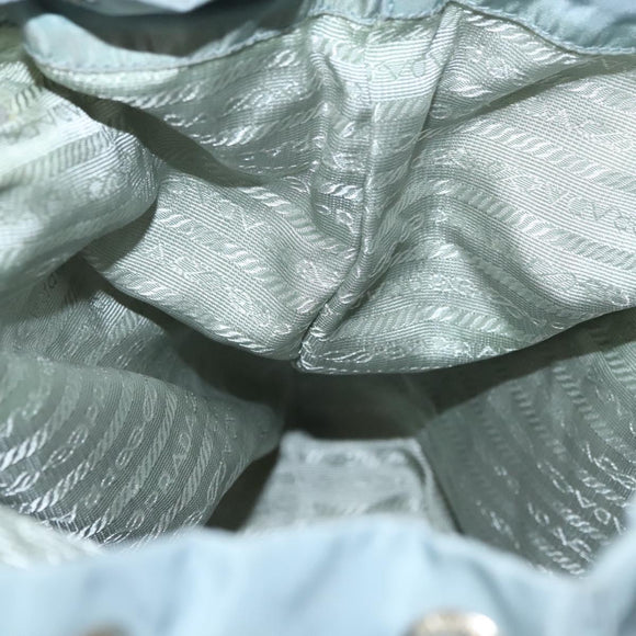 PRADA Backpack Nylon Light Blue Silver Auth BA5026