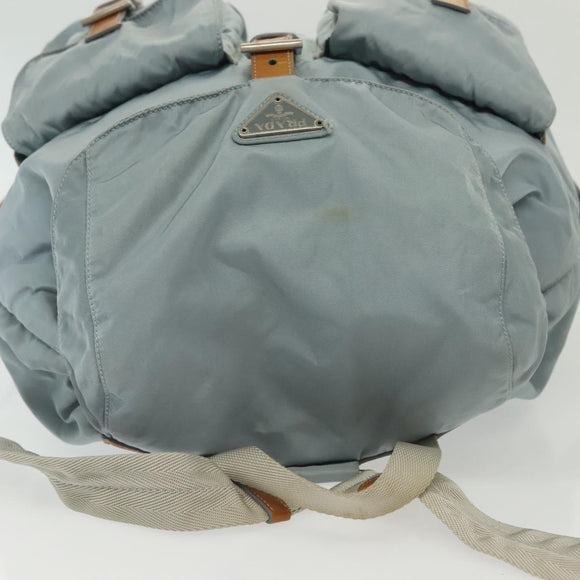 PRADA Backpack Nylon Light Blue Silver Auth BA5026
