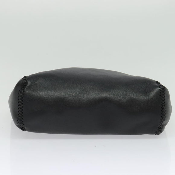 Stella MacCartney Chain Fabera Shoulder Bag Leather Black Auth BA5027