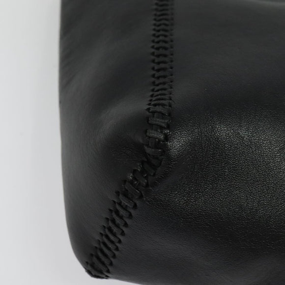 Stella MacCartney Chain Fabera Shoulder Bag Leather Black Auth BA5027