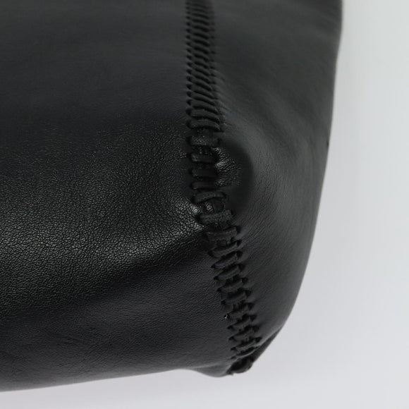 Stella MacCartney Chain Fabera Shoulder Bag Leather Black Auth BA5027