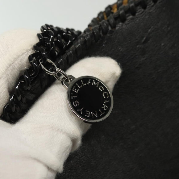 Stella MacCartney Chain Fabera Shoulder Bag Leather Black Auth BA5027