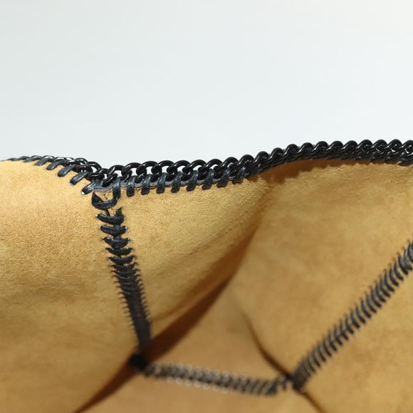 Stella MacCartney Chain Fabera Shoulder Bag Leather Black Auth BA5027