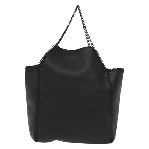 Stella MacCartney Chain Fabera Shoulder Bag Leather Black Auth BA5027