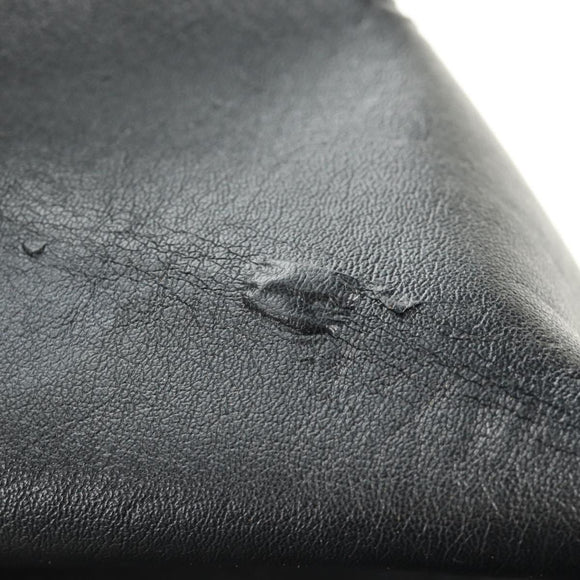 Stella MacCartney Chain Fabera Shoulder Bag Leather Black Auth BA5027