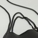 Stella MacCartney Chain Fabera Shoulder Bag Leather Black Auth BA5027-7