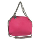 Stella MacCartney Chain Farabella Mini Bag Suede Pink Silver Auth BA5028-1