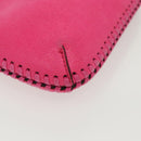Stella MacCartney Chain Farabella Mini Bag Suede Pink Silver Auth BA5028-9