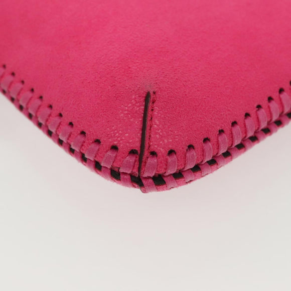 Stella MacCartney Chain Farabella Mini Bag Suede Pink Silver Auth BA5028