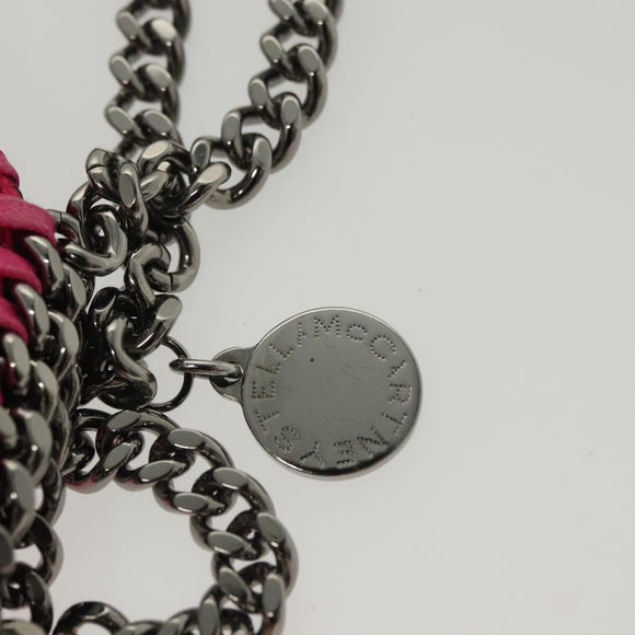Stella MacCartney Chain Farabella Mini Bag Suede Pink Silver Auth BA5028