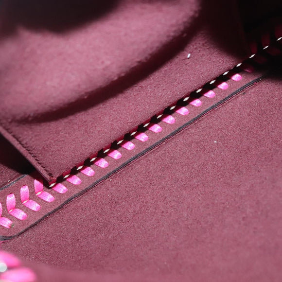 Stella MacCartney Chain Farabella Mini Bag Suede Pink Silver Auth BA5028