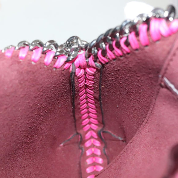 Stella MacCartney Chain Farabella Mini Bag Suede Pink Silver Auth BA5028