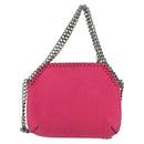 Stella MacCartney Chain Farabella Mini Bag Suede Pink Silver Auth BA5028-2