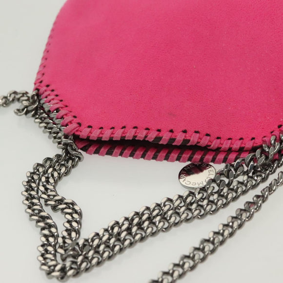 Stella MacCartney Chain Farabella Mini Bag Suede Pink Silver Auth BA5028