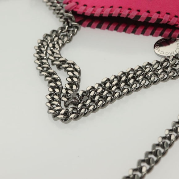 Stella MacCartney Chain Farabella Mini Bag Suede Pink Silver Auth BA5028