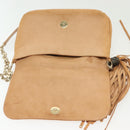 Jimmy Choo Studs Shoulder Bag Leather Beige Gold Auth BA5032-15