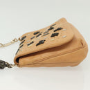 Jimmy Choo Studs Shoulder Bag Leather Beige Gold Auth BA5032-5