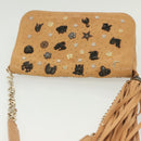 Jimmy Choo Studs Shoulder Bag Leather Beige Gold Auth BA5032-6