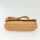 Jimmy Choo Studs Shoulder Bag Leather Beige Gold Auth BA5032-9