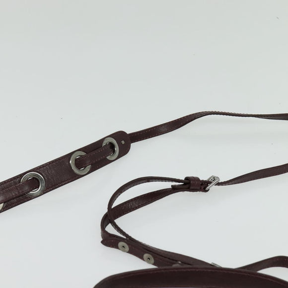 Jimmy Choo Hand Bag Leather Bordeaux Silver Auth BA5034