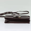 Jimmy Choo Hand Bag Leather Bordeaux Silver Auth BA5034-11