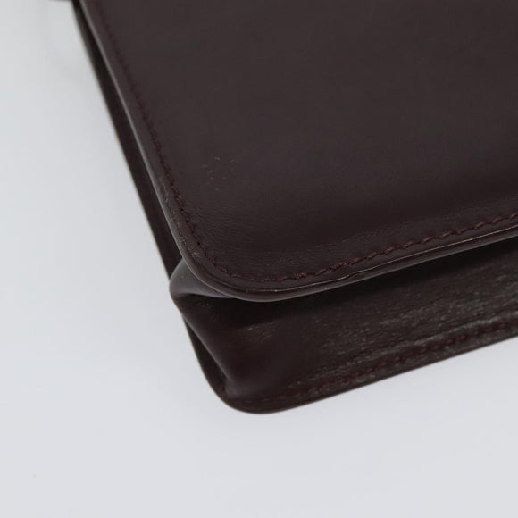 Jimmy Choo Hand Bag Leather Bordeaux Silver Auth BA5034