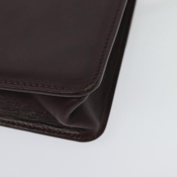 Jimmy Choo Hand Bag Leather Bordeaux Silver Auth BA5034