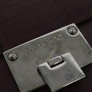 Jimmy Choo Hand Bag Leather Bordeaux Silver Auth BA5034-16