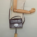 Jimmy Choo Hand Bag Leather Bordeaux Silver Auth BA5034-23