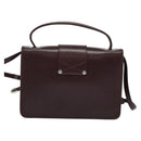 Jimmy Choo Hand Bag Leather Bordeaux Silver Auth BA5034-3