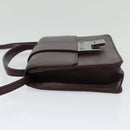Jimmy Choo Hand Bag Leather Bordeaux Silver Auth BA5034-4