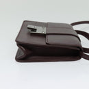 Jimmy Choo Hand Bag Leather Bordeaux Silver Auth BA5034-5