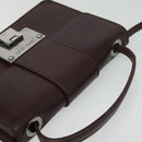 Jimmy Choo Hand Bag Leather Bordeaux Silver Auth BA5034-6