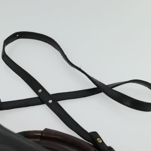 Chloe Etel Hand Bag Leather 2way Black Gold Auth BA5035