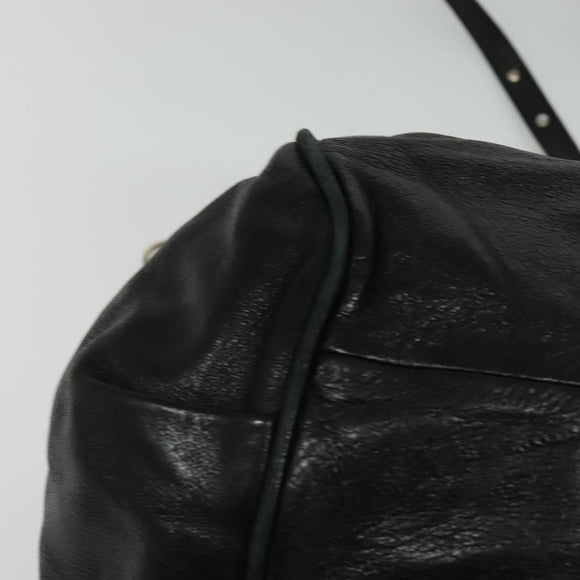 Chloe Etel Hand Bag Leather 2way Black Gold Auth BA5035