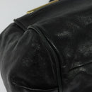 Chloe Etel Hand Bag Leather 2way Black Gold Auth BA5035-14