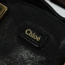 Chloe Etel Hand Bag Leather 2way Black Gold Auth BA5035-16