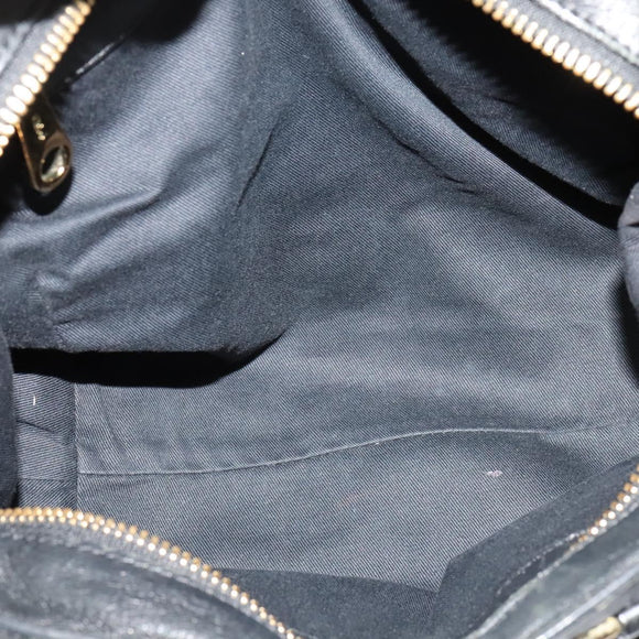 Chloe Etel Hand Bag Leather 2way Black Gold Auth BA5035