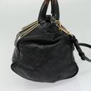 Chloe Etel Hand Bag Leather 2way Black Gold Auth BA5035-5