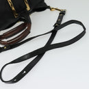 Chloe Etel Hand Bag Leather 2way Black Gold Auth BA5035-9